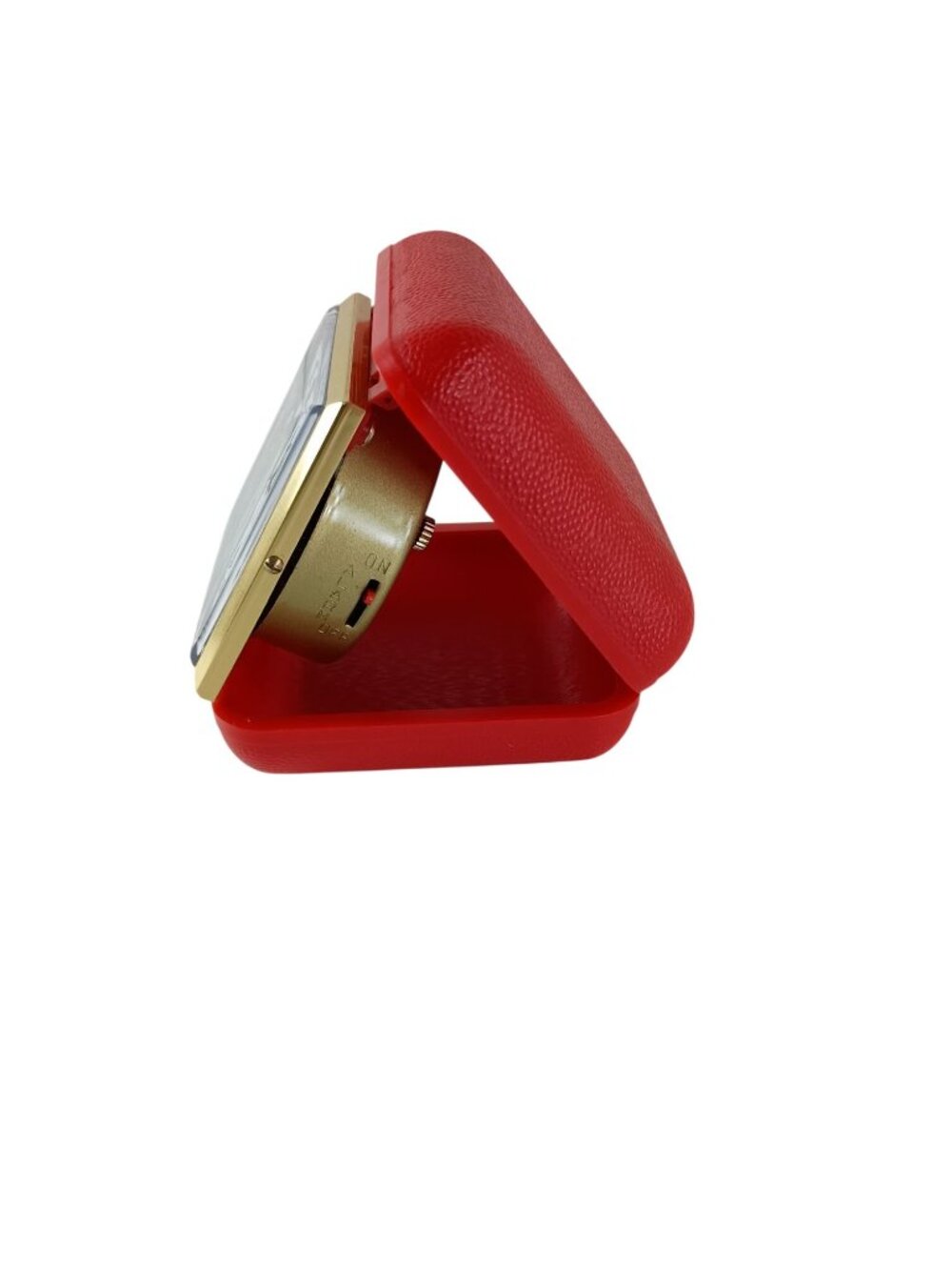 Sunrise Wind-Up Travel Alarm Clock Plastic Red Vintage - Picture 4 of 7